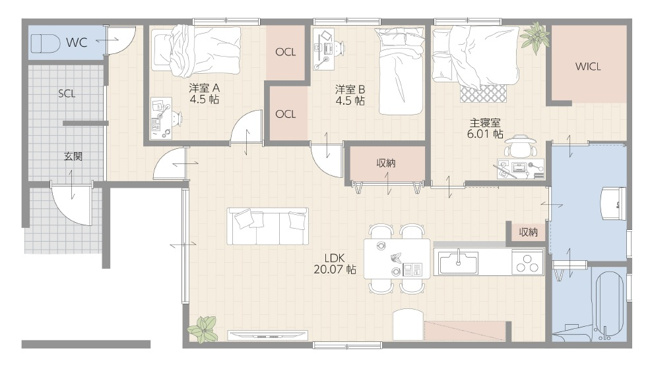 【間取り】 | 富士宮市淀師　新築戸建て　平屋