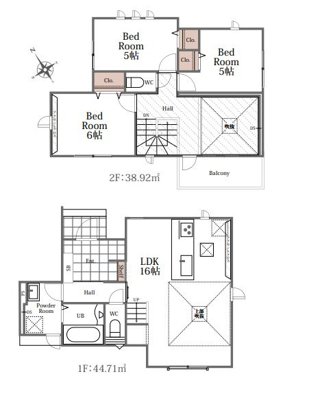 藤沢市辻堂6丁目新築戸建て　2号棟の間取り|間取図「藤沢市辻堂6丁目新築戸建て　2号棟」