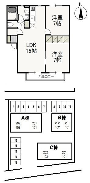 ピュアローズＢ の間取り