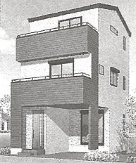 江戸川区南葛西２丁目　新築戸建ての外観パース