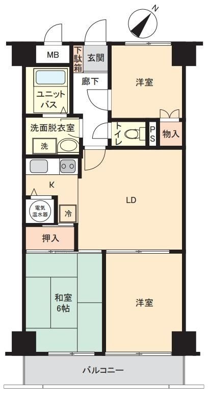 新狭山パークハイツ　中古マンション　4階の間取り