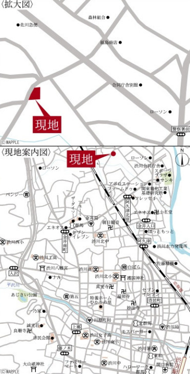 【新築】渋川市金井第19　４号棟(全４棟)　リーブルガーデン　新築建売分譲の地図