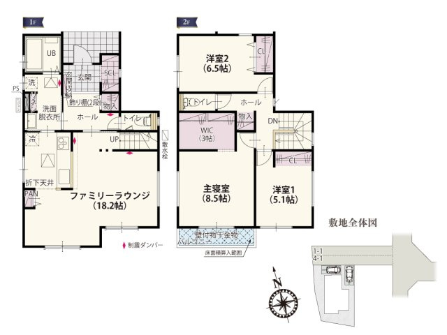 【間取り】 | リビング階段を設けることで動線の中心がLDKになり、家族とコミュニケーションをとりやすくなります。主寝室のWICは大きなものもたっぷり収納ができる3帖のスペース♪
