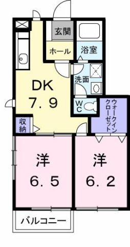 オーブリーアサノ　Ｂの間取り