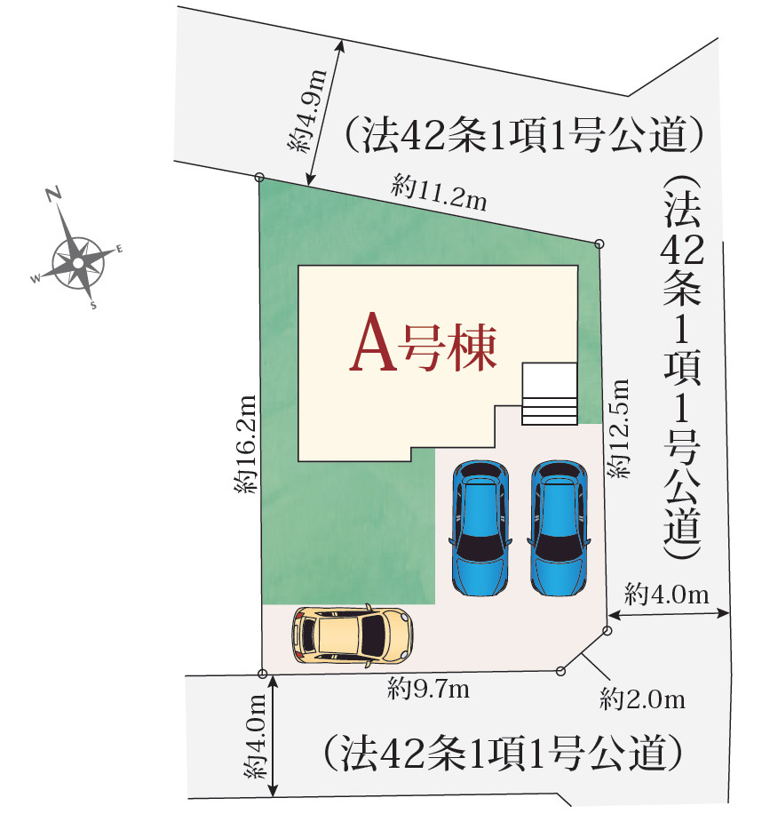 静岡市葵区北3丁目1765番　新築戸建　全1棟　A号棟の区画図