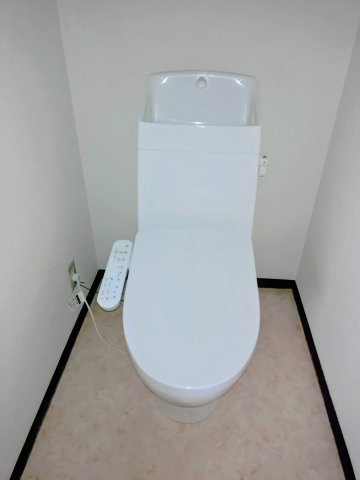 落ち着いた色調のトイレです