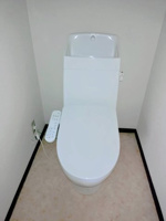 落ち着いた色調のトイレです