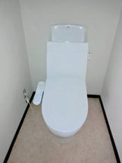 落ち着いた色調のトイレです