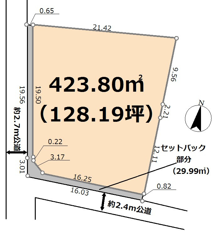 越生町越生土地128坪の土地図