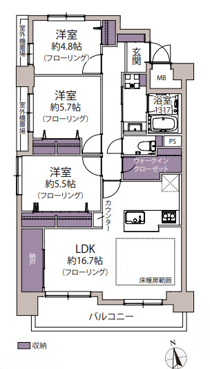 【間取り】 | ロワールマンション西公園東☆仲介手数料無料☆