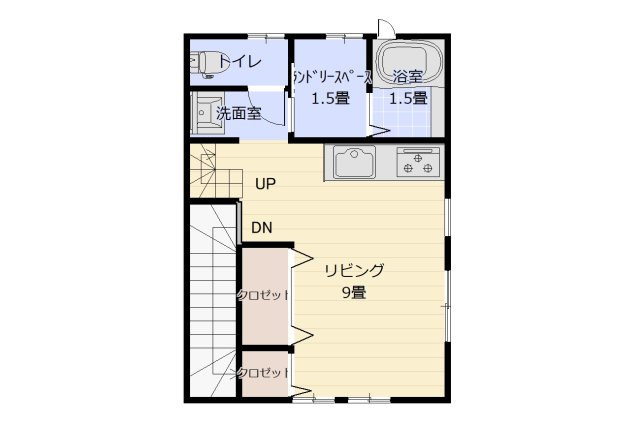 いわき市常磐湯本町三函　店舗付住宅の間取り