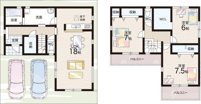 神戸市西区竜が岡　第8期　新築一戸建ての間取り|2号地