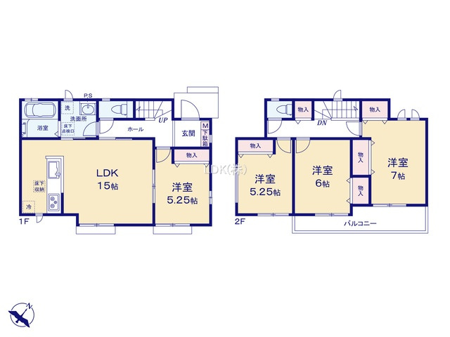 【間取り】 | 新築戸建／ふじみ野市大井中央３丁目（全2棟）