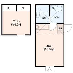 約4.9帖の大型ロフト付きの間取りです♪