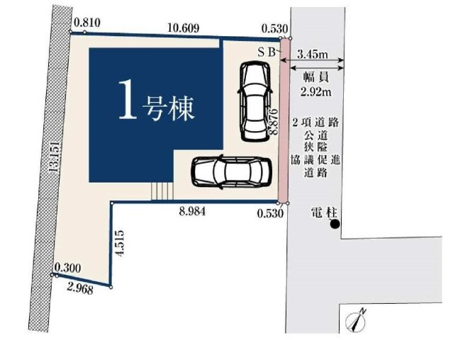 【横浜市中区鷺山59新築戸建て】★仲介手数料無料★（立野小学校・仲尾台中学校）の区画図