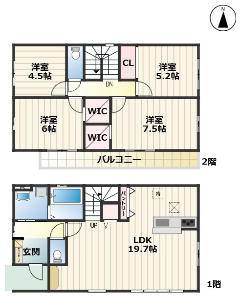Re・Terrechez中川区下之一色町6期｜名古屋市の戸建ならホームアップの間取り|間取図