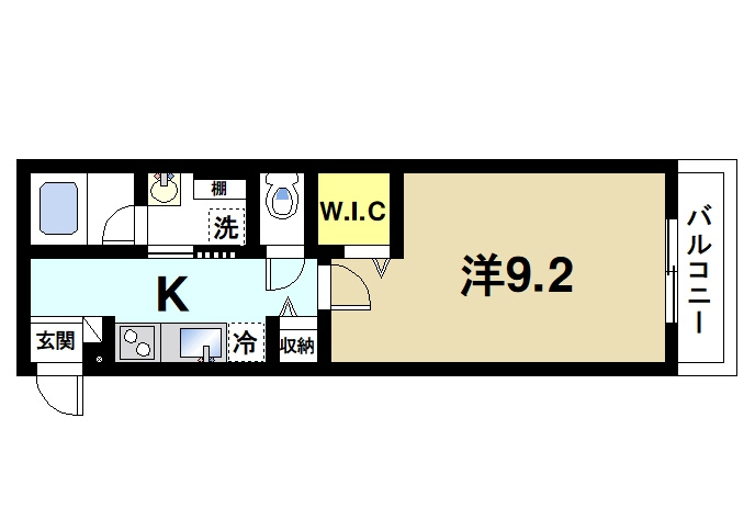 リベルラの間取り|お一人暮らしにピッタリの1Ｋのお部屋です。