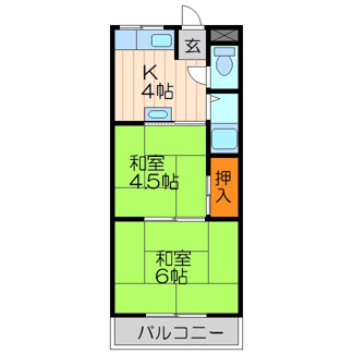 【間取り】 | ＷＥＳＴヒルズ御堂