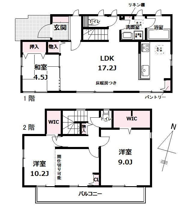 中古戸建　清水公園東の間取り
