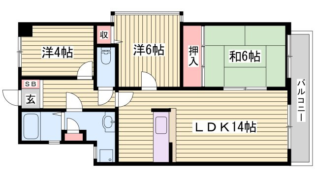 ベルトピア西明石Ⅲの間取り