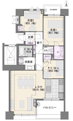 ライオンズスクエア用賀の間取り