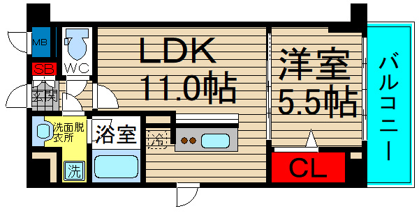 パークフラッツ安堂寺町の間取り|現状有姿
