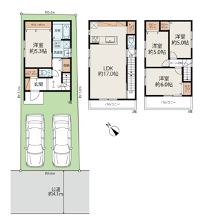 【土地図】 | 【プレイワーク式内町】旭小まで歩9分・建築条件なし・更地渡し | 土地図+新築プランです♪