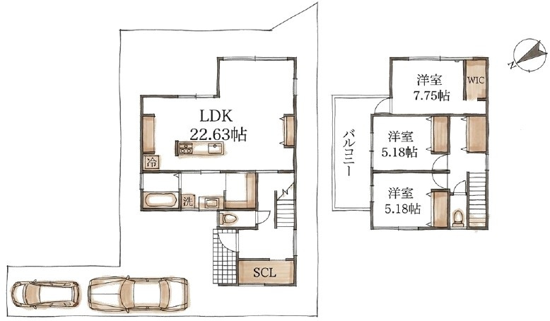 草津市追分5丁目　新築戸建て