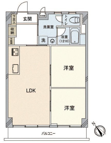 【間取り】 | 常盤台グリーンハイツ | 南西向きのお部屋なので、陽当たり・通風良好です！