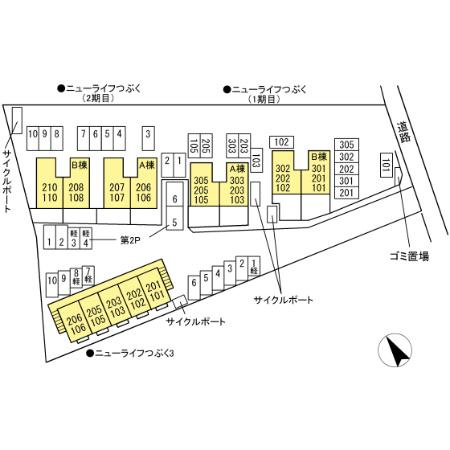 ニューライフつぶく　A棟の区画図