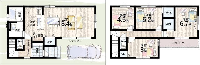伊丹市荻野　第3期　新築一戸建ての間取り