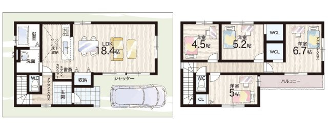 伊丹市荻野　第3期　新築一戸建ての間取り