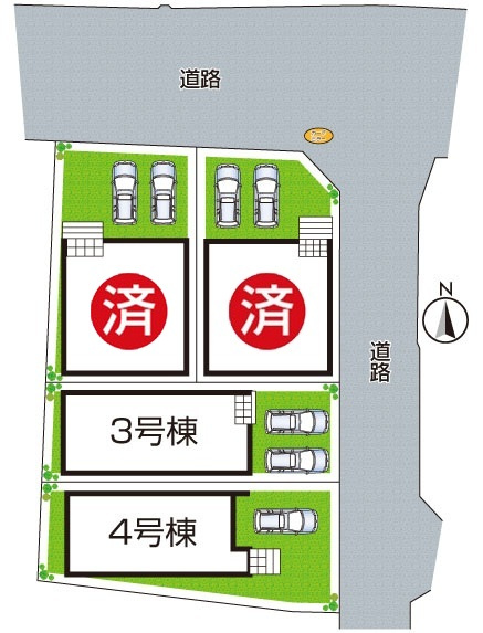 八尾市福万寺町　第8期　新築一戸建ての区画図|全4区画