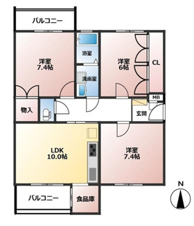 【間取り】 | 千里月見ヶ丘ハイツC棟