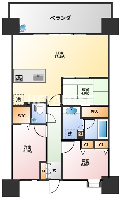 アクタス籠町グランミライの間取り