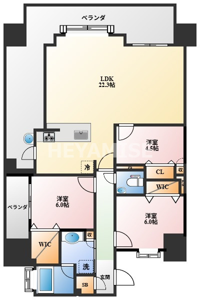 アクタス籠町グランミライの間取り