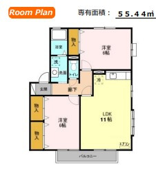 メイプルタウン川越的場Fの間取り|反転タイプ