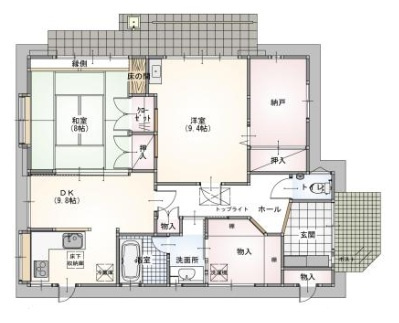 【中古戸建】行田市富士見1丁目の間取り|■間取り図｜敷地面積：605.00㎡（約183.01坪）建物面積：86.34㎡（約26.11坪）
