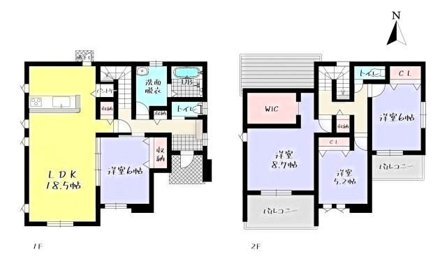 Adoble+ーアドブル＋小倉南区朽網東6丁目1期　【小倉南区　新築戸建て】の間取り|Adoble+ーアドブル＋小倉南区朽網東6丁目1期　【小倉南区　新築戸建て】