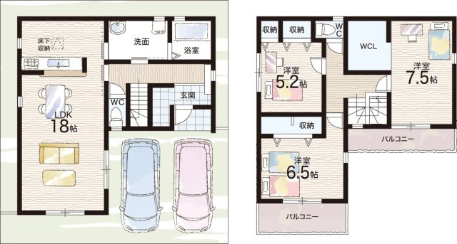 神戸市西区竜が岡　第8期　新築一戸建ての間取り|1号地