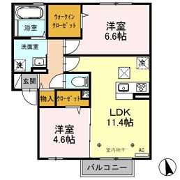 シャトレーパインの間取り|反転タイプ