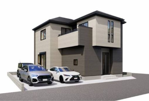 【新築】川越市上野田町5期 全1棟の外観パース|完成予想外観です