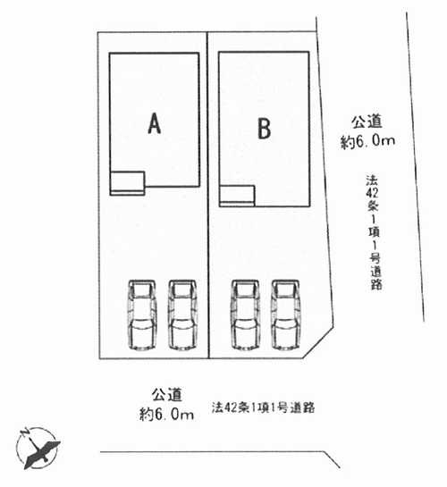 町田市鶴川1丁目　新築戸建全2棟　B号棟の区画図