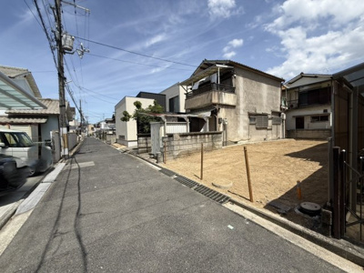 【前面道路含む現地写真】 | 【プレイワーク式内町】旭小・新築建売・4LDK（泉大津駅側の式内町） | 前面道路含む現地写真です