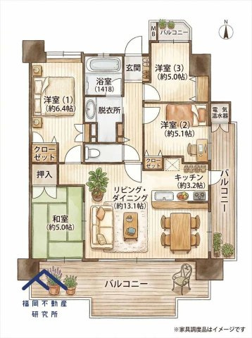 ヒューマインド美野島並木通りの間取り