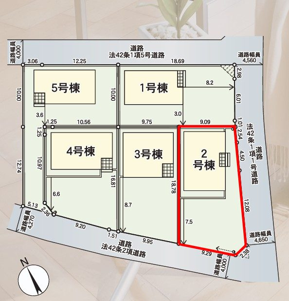 郡山市横塚6丁目　　　２号棟　　芳賀小学校、郡山第４中学区の区画図