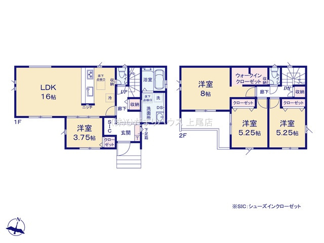 桶川市上日出谷南6期　新築戸建　グラファーレ01の間取り