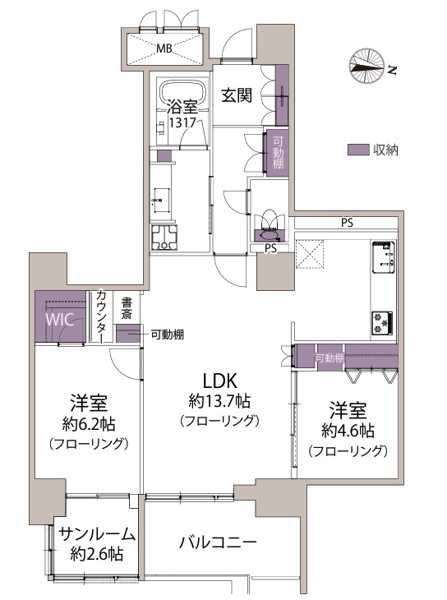 【間取り】 | アトモスももち☆仲介手数料無料☆
