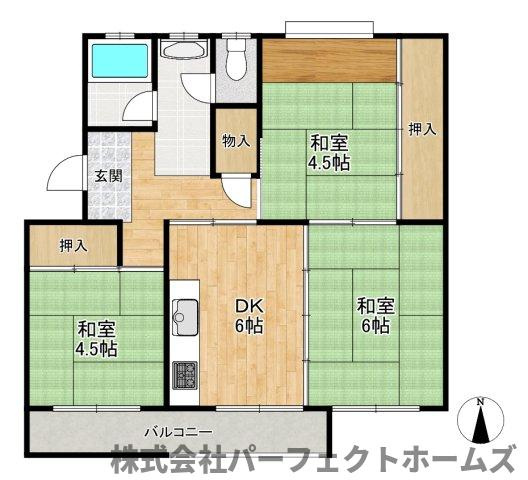 中宮第4住宅74号棟の間取り