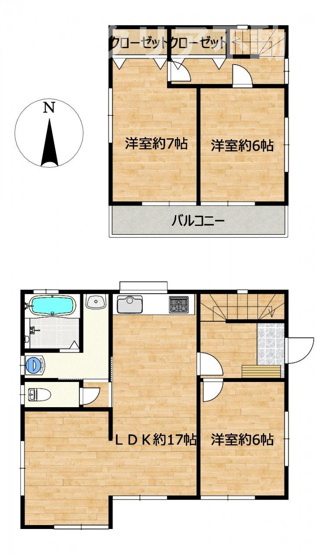 【間取り】 | 前橋市粕川町再生住宅　全室洋室＋2台並列